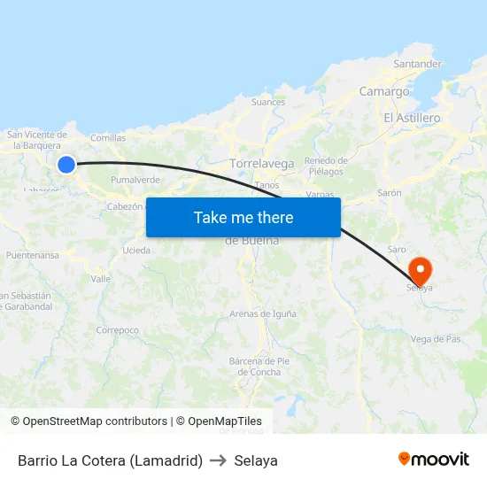 Barrio La Cotera (Lamadrid) to Selaya map