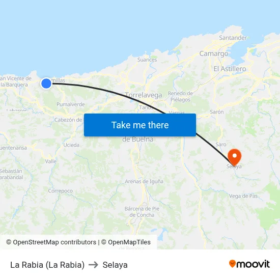 La Rabia (La Rabia) to Selaya map