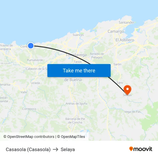 Casasola (Casasola) to Selaya map