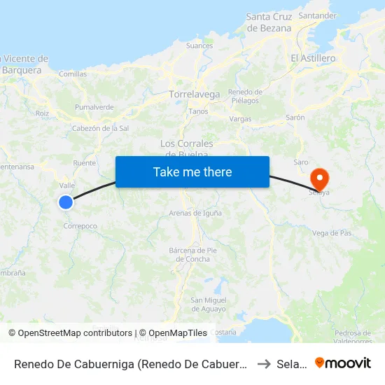 Renedo De Cabuerniga (Renedo De Cabuerniga) to Selaya map