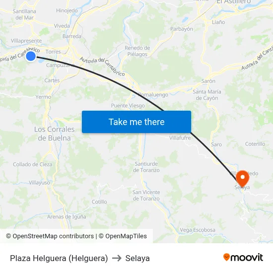 Plaza Helguera (Helguera) to Selaya map