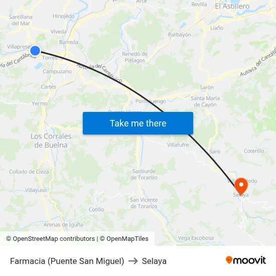 Farmacia (Puente San Miguel) to Selaya map