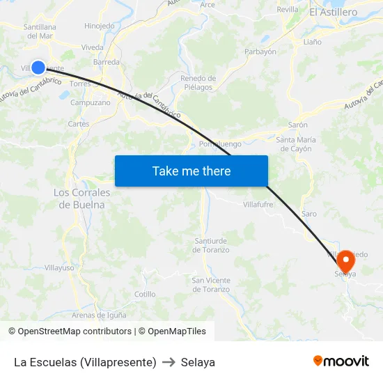 La Escuelas (Villapresente) to Selaya map