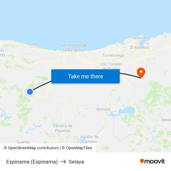 Espinama (Espinama) to Selaya map