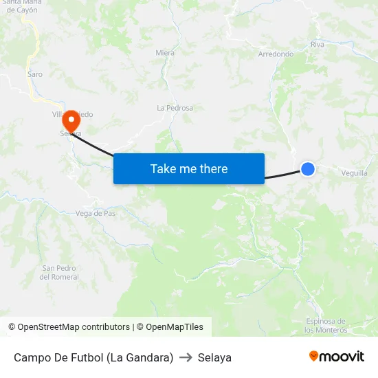 Campo De Futbol (La Gandara) to Selaya map