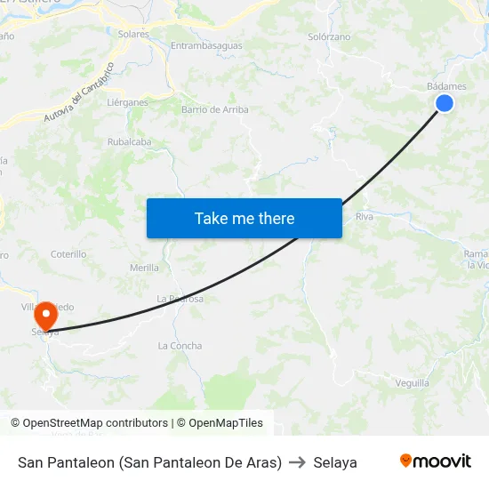 San Pantaleon (San Pantaleon De Aras) to Selaya map