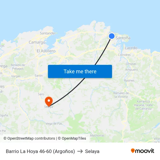 Barrio La Hoya 46-60 (Argoños) to Selaya map