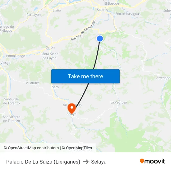 Palacio De La Suiza (Lierganes) to Selaya map