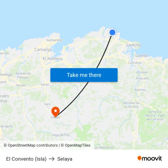 El Convento (Isla) to Selaya map