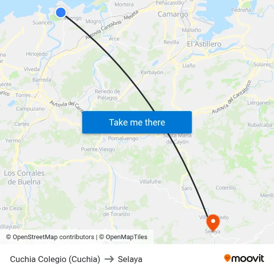 Cuchia Colegio (Cuchia) to Selaya map