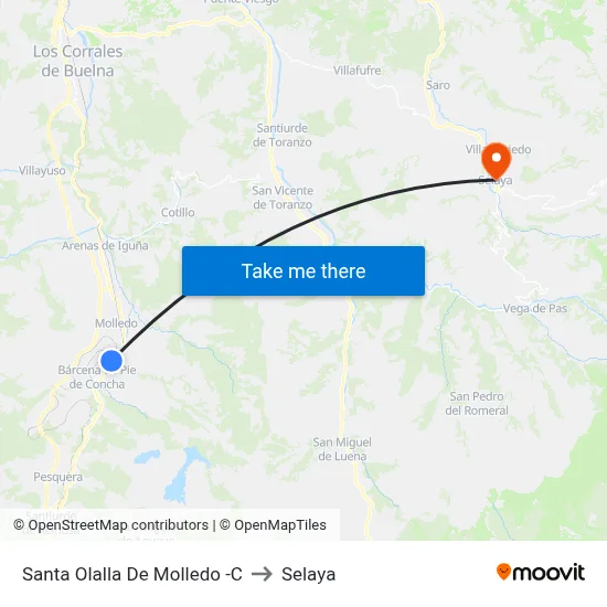 Santa Olalla De Molledo -C to Selaya map
