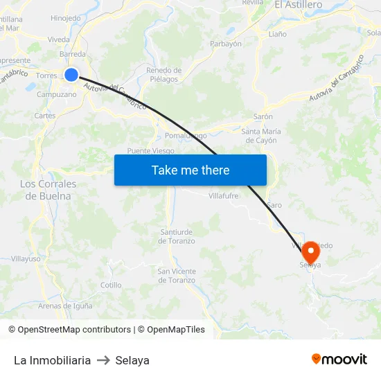 La Inmobiliaria to Selaya map