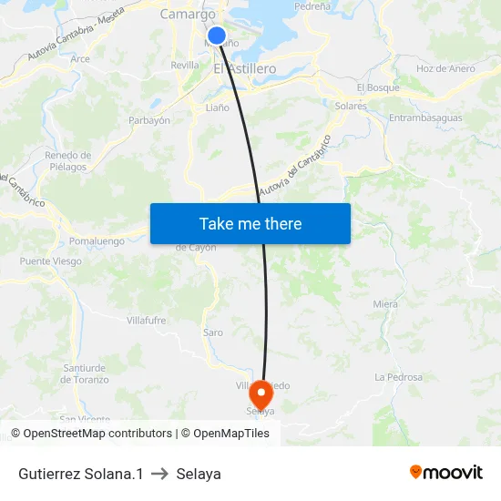 Gutierrez Solana.1 to Selaya map