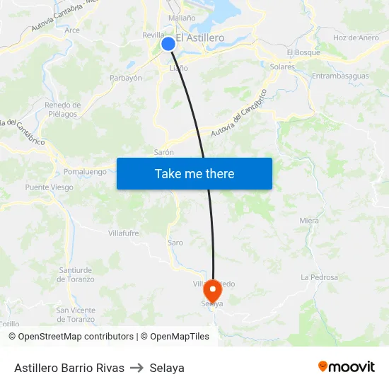 Astillero Barrio Rivas to Selaya map