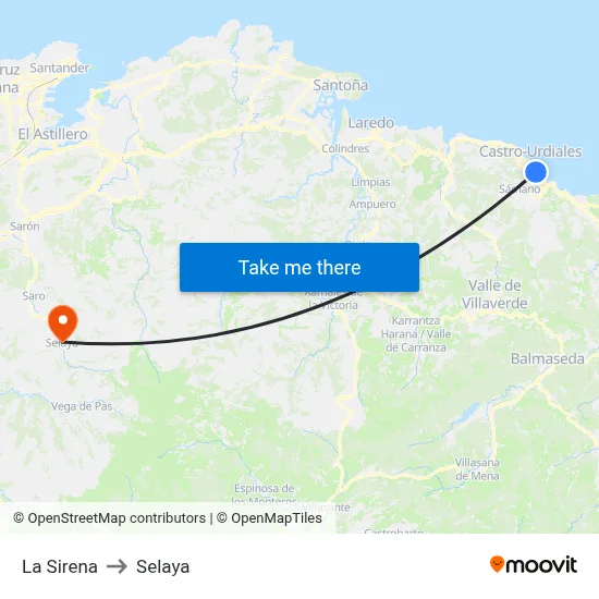 La Sirena to Selaya map