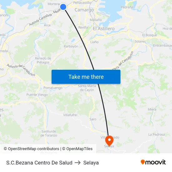 S.C.Bezana Centro De Salud to Selaya map