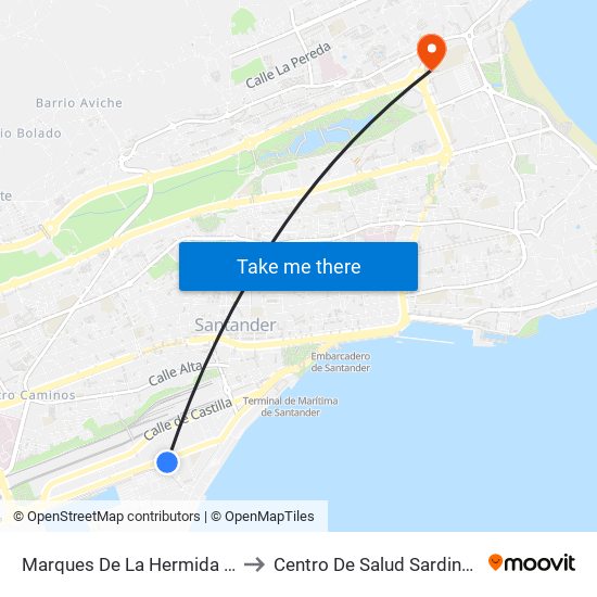 Marques De La Hermida 15 to Centro De Salud Sardinero map