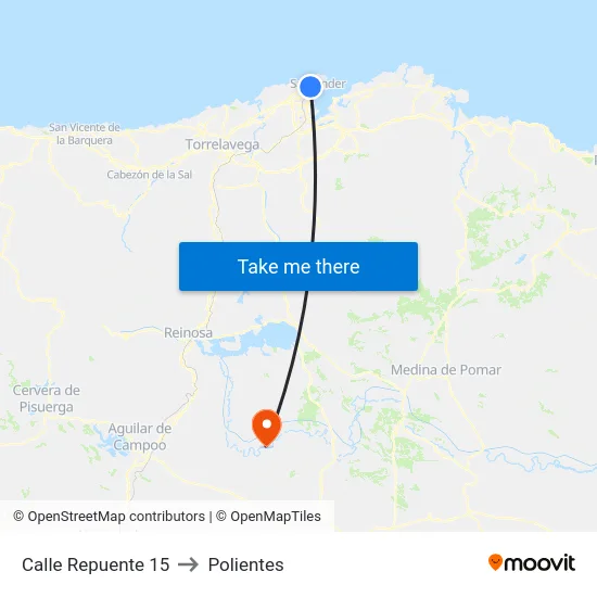 Calle Repuente 15 to Polientes map