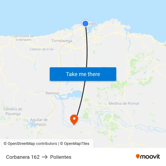 Corbanera 162 to Polientes map