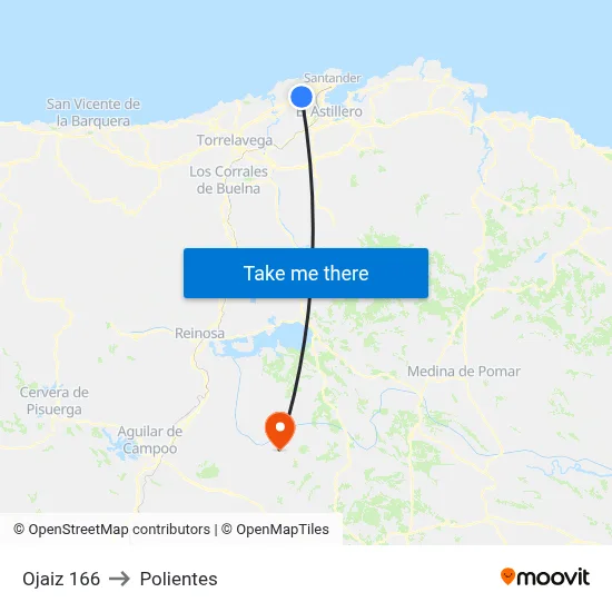 Ojaiz 166 to Polientes map