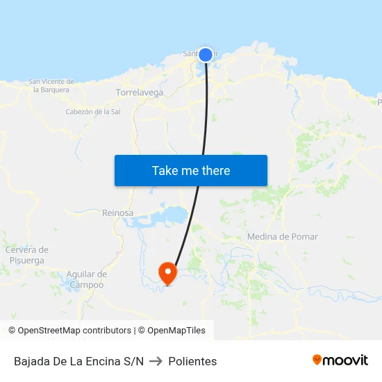 Bajada De La Encina S/N to Polientes map