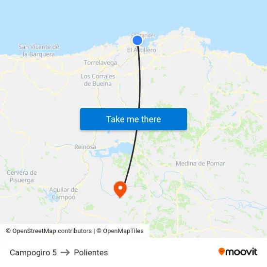 Campogiro 5 to Polientes map