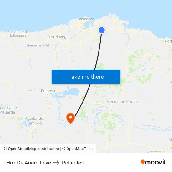 Hoz De Anero Feve to Polientes map