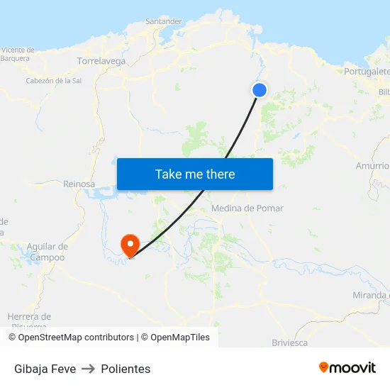 Gibaja Feve to Polientes map
