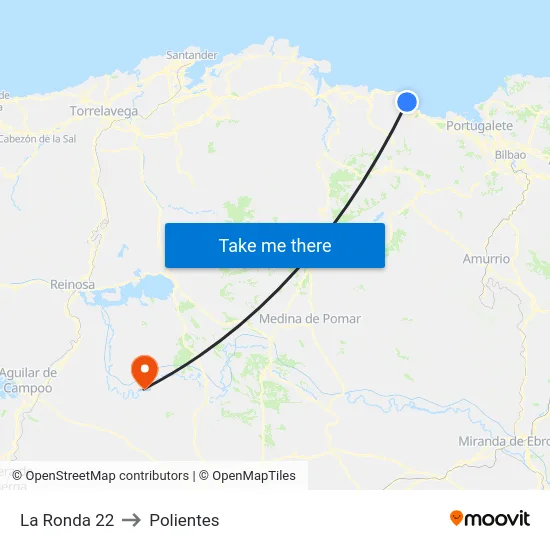 La Ronda 22 to Polientes map