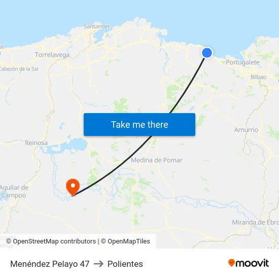 Menéndez Pelayo 47 to Polientes map