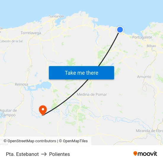 Pta. Estebanot to Polientes map