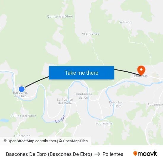 Bascones De Ebro (Bascones De Ebro) to Polientes map