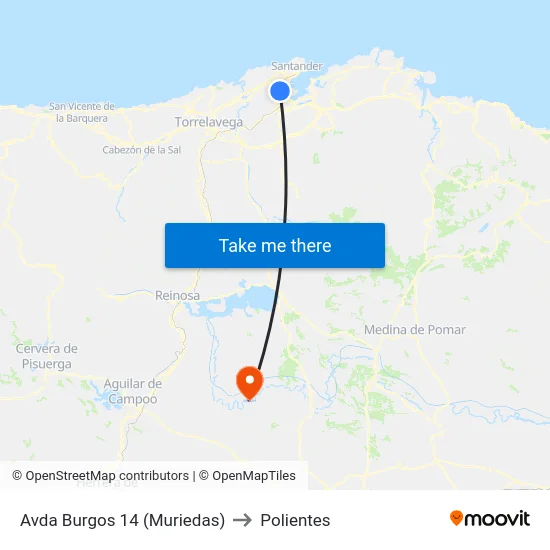 Avda Burgos 14 (Muriedas) to Polientes map