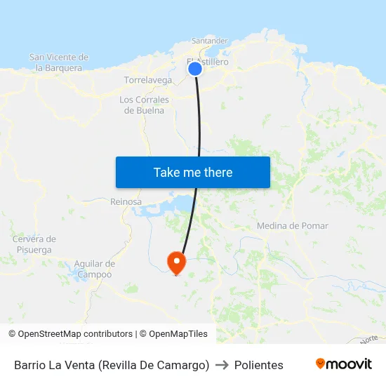 Barrio La Venta (Revilla De Camargo) to Polientes map