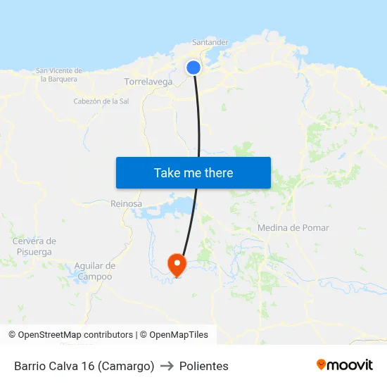Barrio Calva 16 (Camargo) to Polientes map