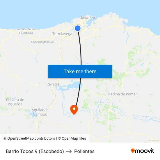 Barrio Tocos 9 (Escobedo) to Polientes map