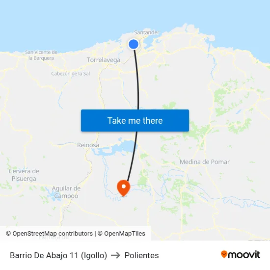 Barrio De Abajo 11 (Igollo) to Polientes map