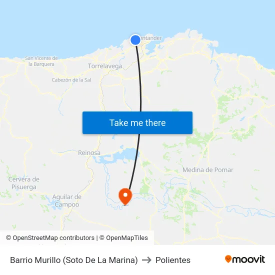Barrio Murillo (Soto De La Marina) to Polientes map