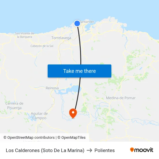 Los Calderones (Soto De La Marina) to Polientes map