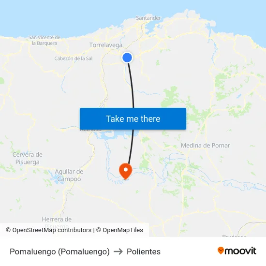 Pomaluengo (Pomaluengo) to Polientes map