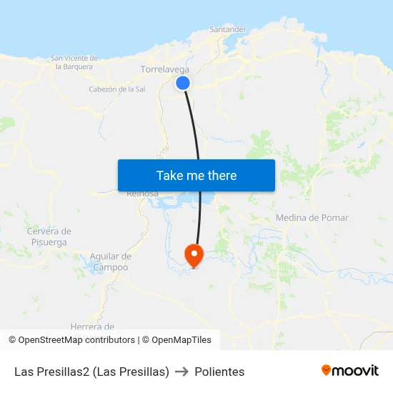Las Presillas2 (Las Presillas) to Polientes map