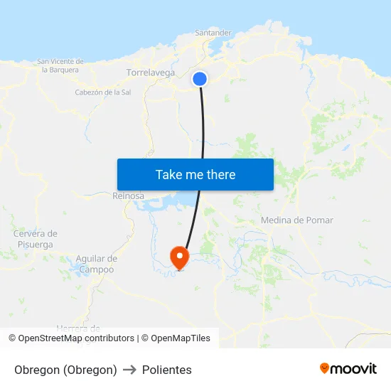 Obregon (Obregon) to Polientes map