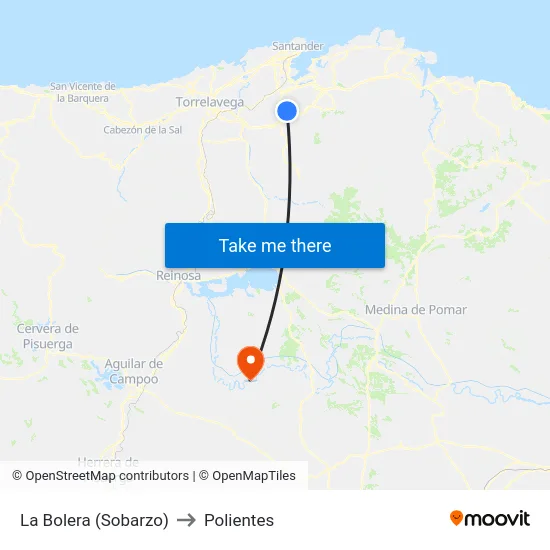 La Bolera (Sobarzo) to Polientes map