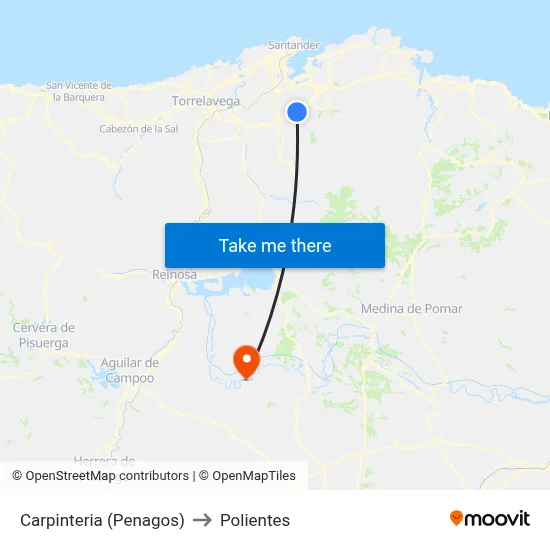 Carpinteria (Penagos) to Polientes map