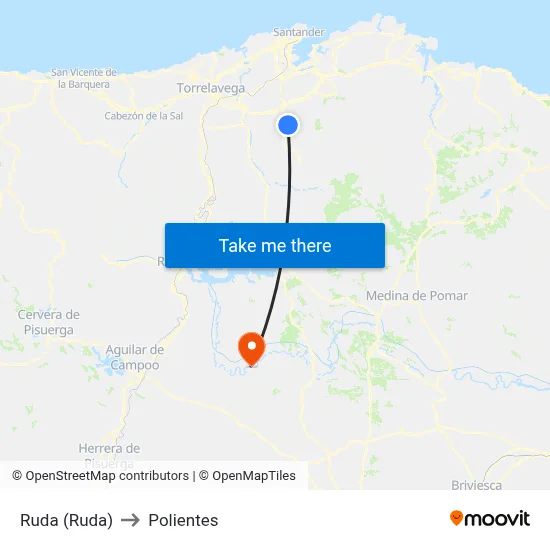 Ruda (Ruda) to Polientes map
