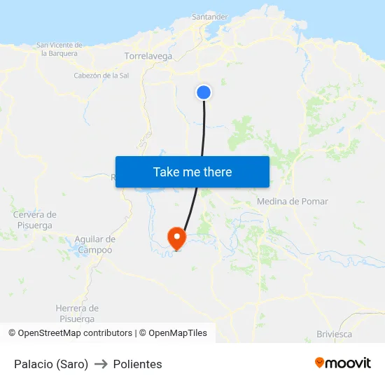 Palacio (Saro) to Polientes map
