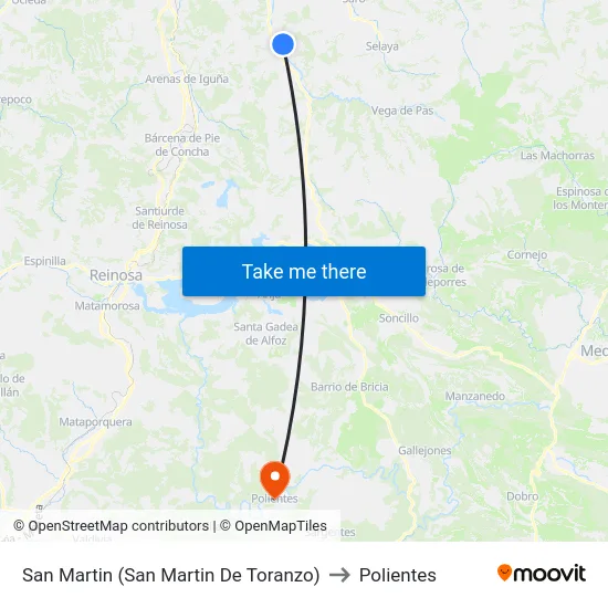 San Martin (San Martin De Toranzo) to Polientes map