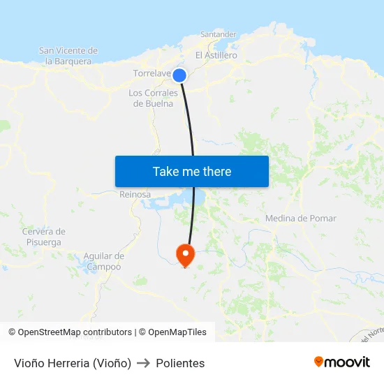 Vioño Herreria (Vioño) to Polientes map