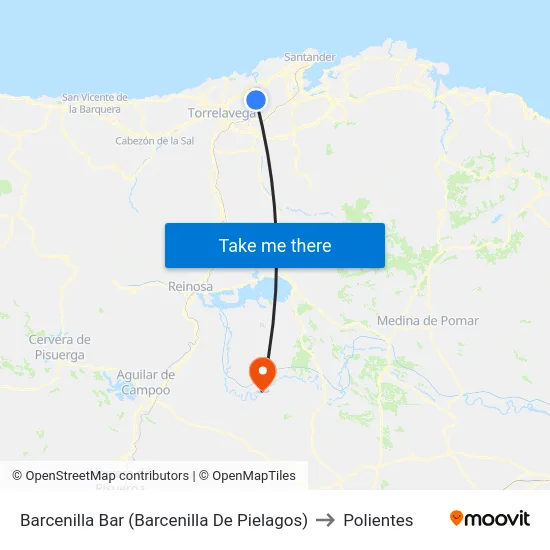 Barcenilla Bar (Barcenilla De Pielagos) to Polientes map