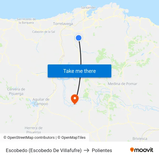 Escobedo (Escobedo De Villafufre) to Polientes map